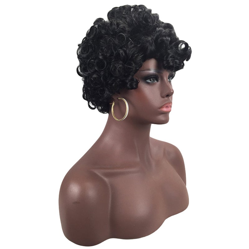 High-temperature Synthetic Fiber Small Curly Matte Wigs for The Light Curve Natural Frizz Afro Hair - Image 2