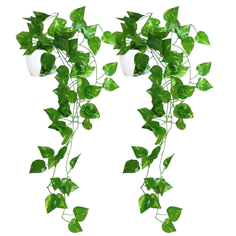 fancymart Plastic Pack Of 2 Artificial Vine Plants Falling With Small Size PotNatural TouchFeel Home DcorPerfect For Home And Office DecorationSize 45 Cm Artificial Plant