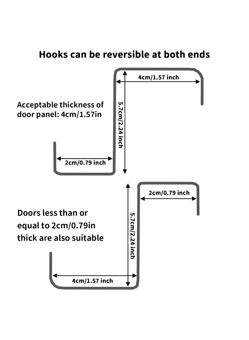 Suntown 6 Pcs Over Door Hooks, Stainless Steel Heavy Duty Door Hooks Z-Shaped Over Door Hooks for Hanging Coat/Towel/Bag/Robe for Bedroom/Bathroom/Kitchen/Office (Pink, Blue, White) - Image 4