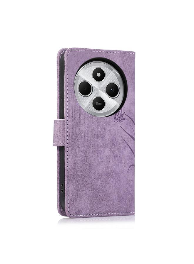 S-TOP Case For Redmi 14C 4G / Poco C75 Orchid Butterfly Embossed Leather Phone Case - Image 3