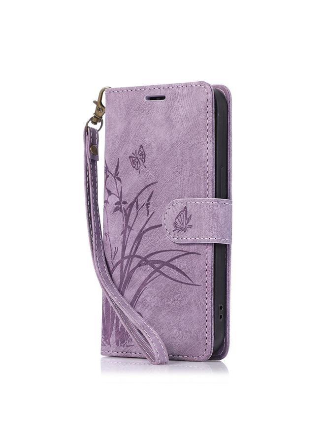 S-TOP Case For Redmi 14C 4G / Poco C75 Orchid Butterfly Embossed Leather Phone Case - Image 2