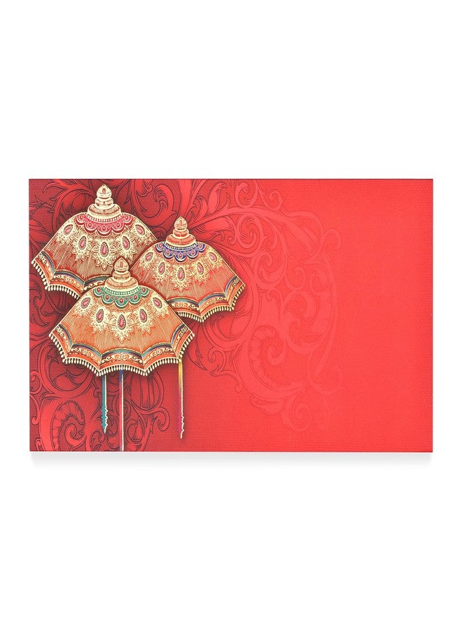 Fonsie Velvet finish Umbrella design pack of 20 cash envelopes for gifting money on wedding gift, baby shower gift, shagun, family gatherings with name space. - Image 1