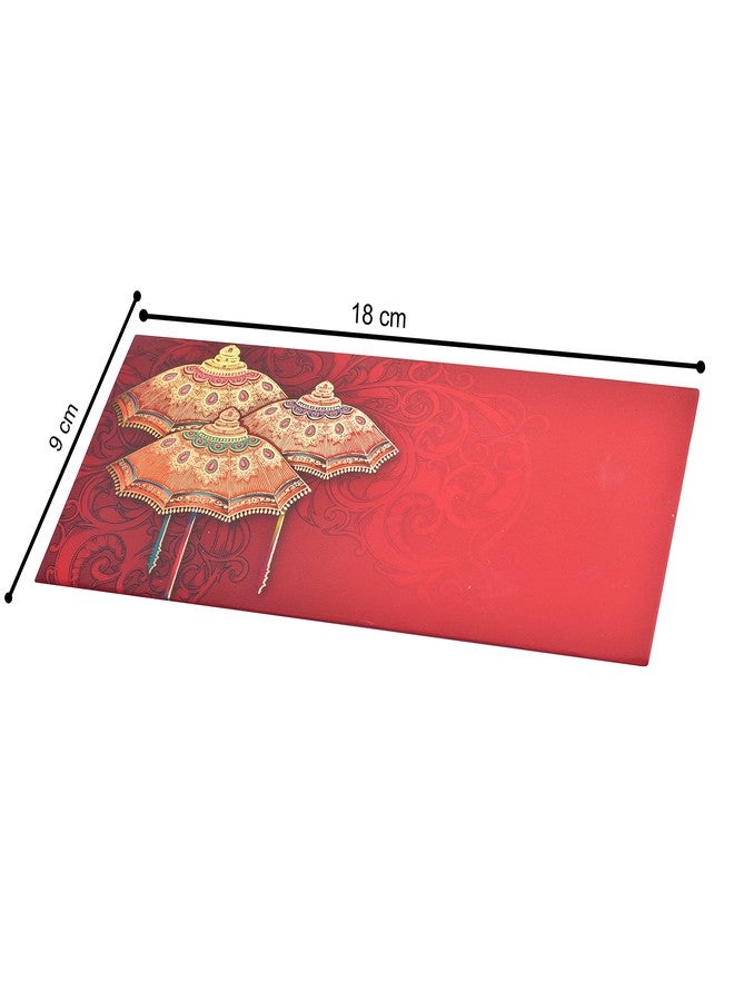Fonsie Velvet finish Umbrella design pack of 20 cash envelopes for gifting money on wedding gift, baby shower gift, shagun, family gatherings with name space. - Image 3