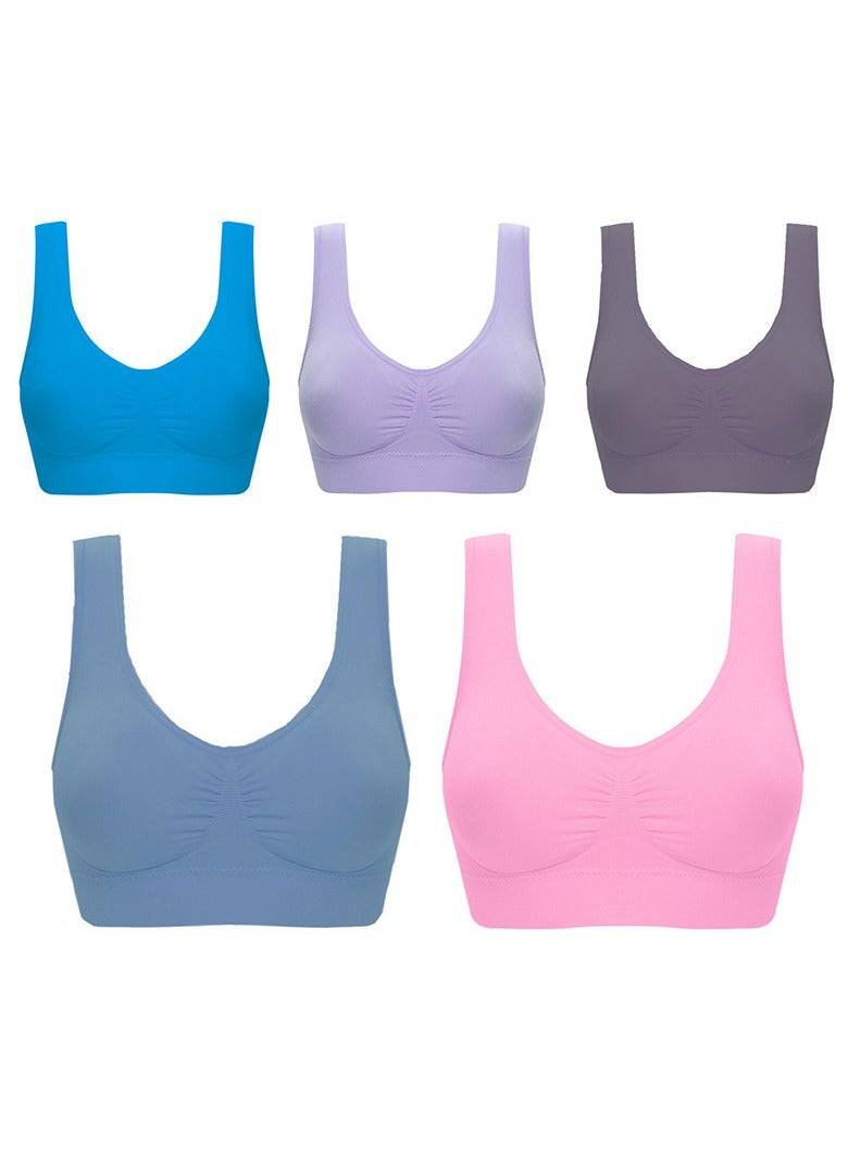 RedMapleTEK 5-Piece Set Of Non-Wire Yoga Bras For Women - Image 1