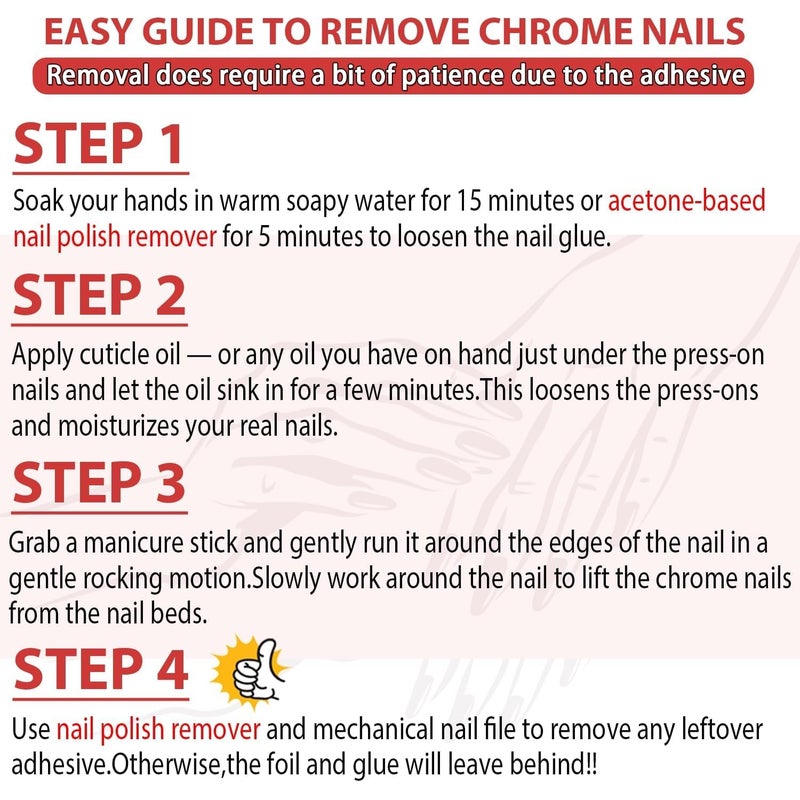 KQueenest Royal Blue Chrome Press on Nails Short Medium Square Metallic Fake Nails Glitter Glue on Nails Short Medium Mirror False Acrylic Nails Press Ons Natural Stick on Nails for Women 24 Pcs - Image 5