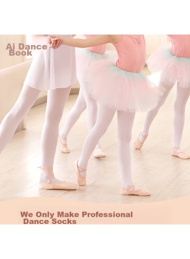 Aiwuge Aiwuge Children's Dance Tights, Thin Spring And Autumn Style, Girls' 3-pair Set, Specialized Dance Socks, Leggings, Stockings, Size L  - Image 1