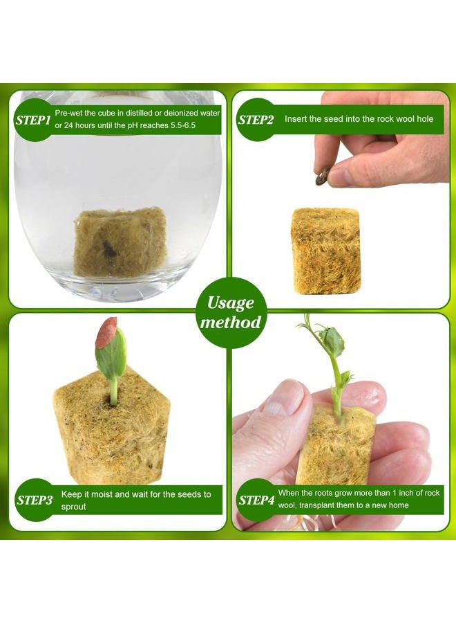 JolliKids 600 Pieces 1'' Rockwool Cubes for Hydroponics, Rock Wool Planting Cubes with 10 Plant Name Tags Rockwool Starter Plugs Mini Blocks for Soilless Cultivation Seedlings Cutting - Image 3