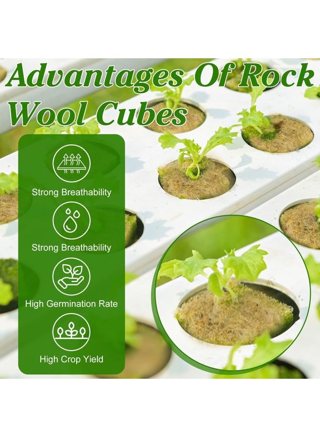 JolliKids 600 Pieces 1'' Rockwool Cubes for Hydroponics, Rock Wool Planting Cubes with 10 Plant Name Tags Rockwool Starter Plugs Mini Blocks for Soilless Cultivation Seedlings Cutting - Image 4