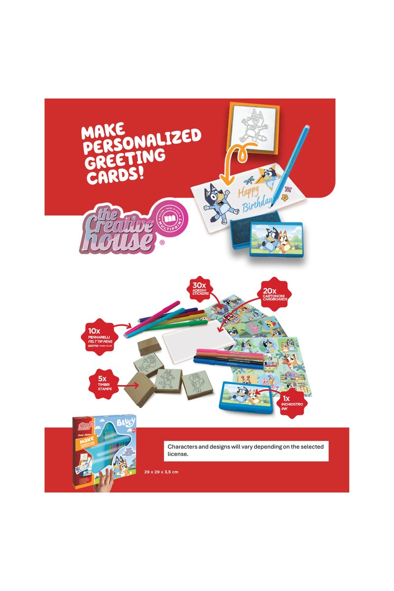 Multiprint Stitch Greeting Card Maker Set – 30 Stickers, 20 Greeting Cards, Stamp Pad, 5 Stampers & 10 Markers – 100% Made in Italy - Image 3