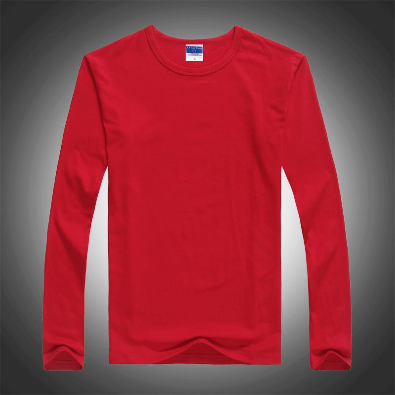 Raglan long sleeve wholesale party class clothes T-shirt custom cotton round neck advertising cultural shirt work clothes printed logo Red 