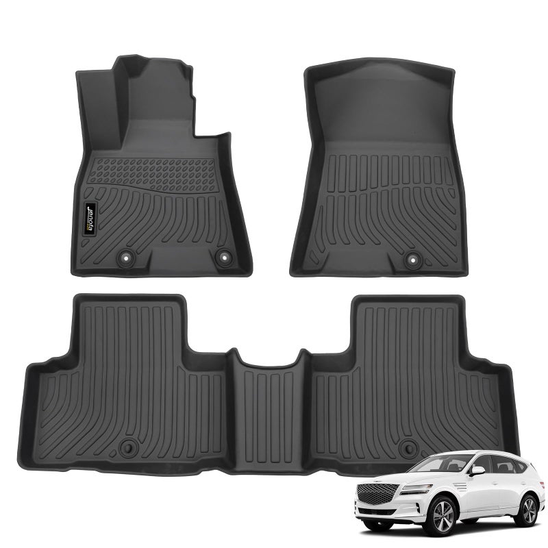 JenofaFloor Mats for Genesis GV80 5 Seats 20212024 Floor Liner All Weather Car Mats Custom Fit GV80 Durable Waterproof Floor Liners Car Mat for 2024 GV80 5Seater Accessories Black