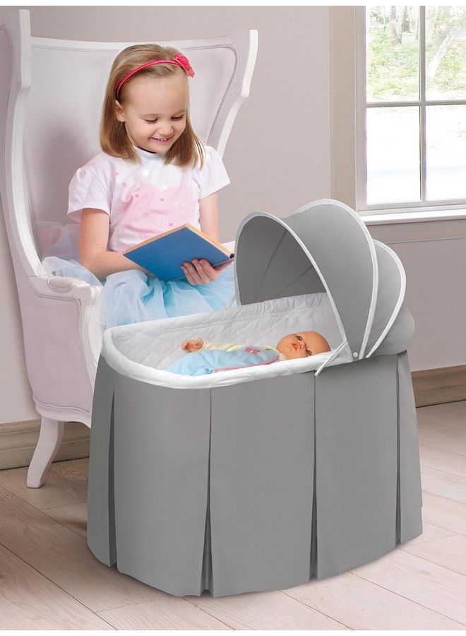 Badger Basket Toy Doll Bed With Rocking Base And Storage Basket For 20 Inch Dolls White/Gray - Image 3