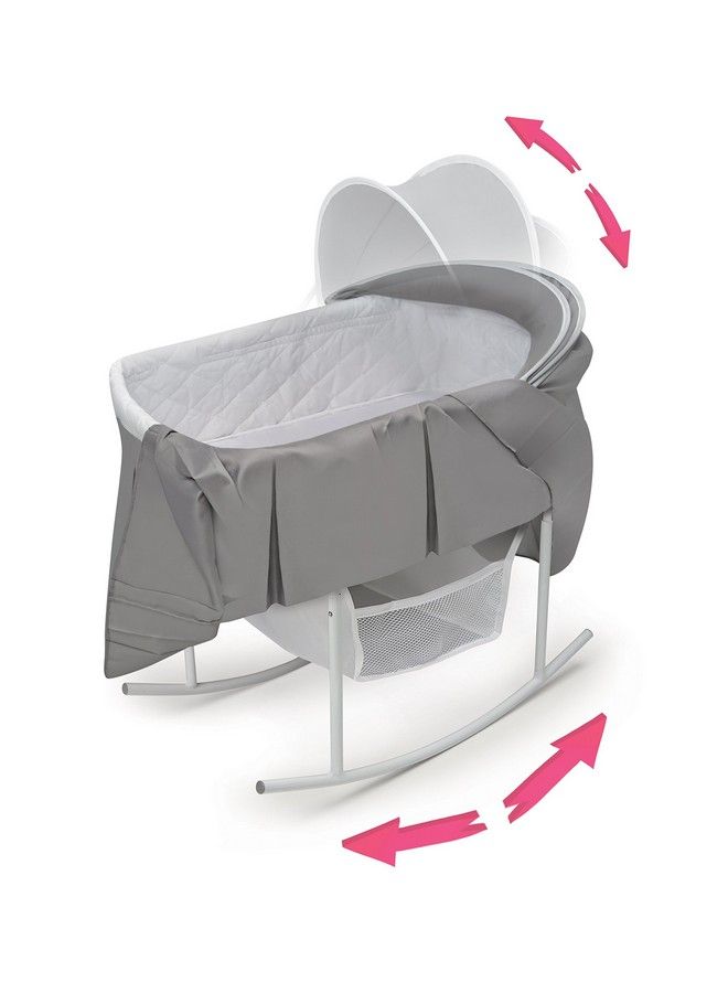 Badger Basket Toy Doll Bed With Rocking Base And Storage Basket For 20 Inch Dolls White/Gray - Image 4