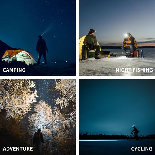 NICRON Headlamp Rechargeable, High Bright 1500 lumens 180° Rotating Aluminum LED Head Lamp with 3 Light Sources 10 Modes Waterproof Head Flashlight H25 for Camping Hunting Running Fishing Biking - Image 5