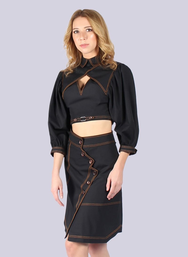 NIVA FASHION HOUSE Milan Crop Top and Skirt Set  - Image 1