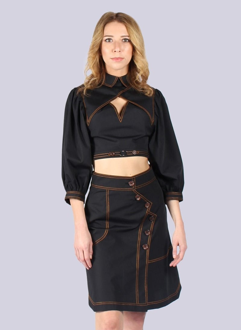 NIVA FASHION HOUSE Milan Crop Top and Skirt Set  - Image 4