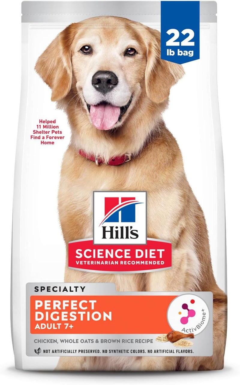 Hills Science Diet Adult 7 Perfect Digestion Chicken Dry Dog Food 22 lbs - Image 1