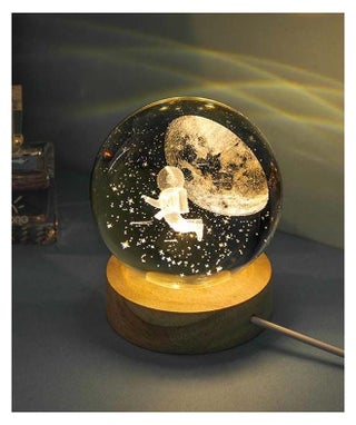 3D Starry Larg Crystal Ball Night Light with Premium Crystal and Wooden Base From nagafa shop