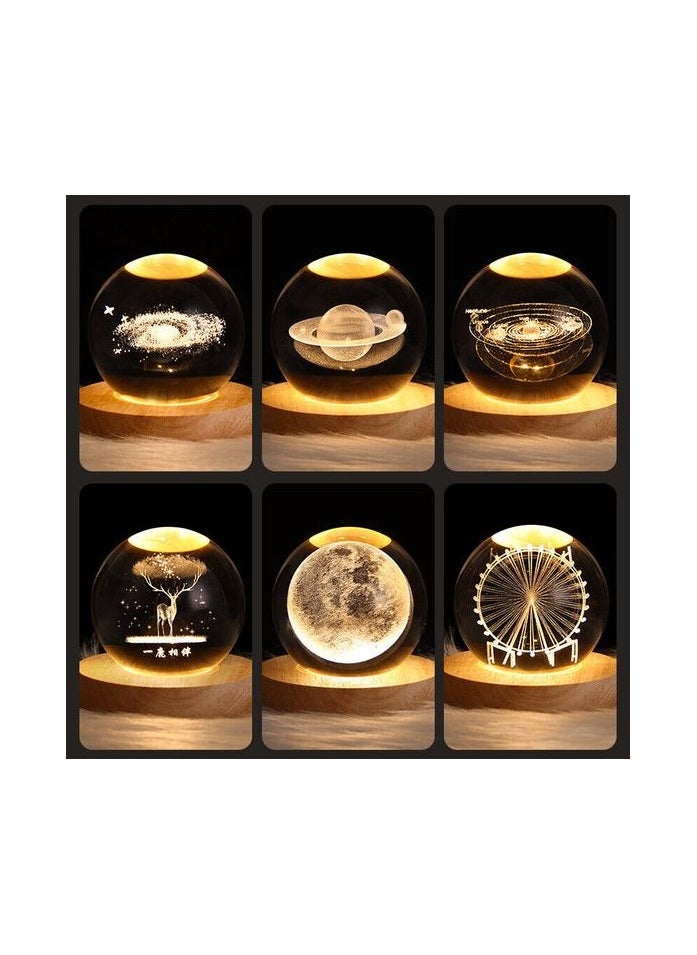 NAGAFA SHOP 3D Starry Larg Crystal Ball Night Light with Premium Crystal and Wooden Base From nagafa shop  - Image 3