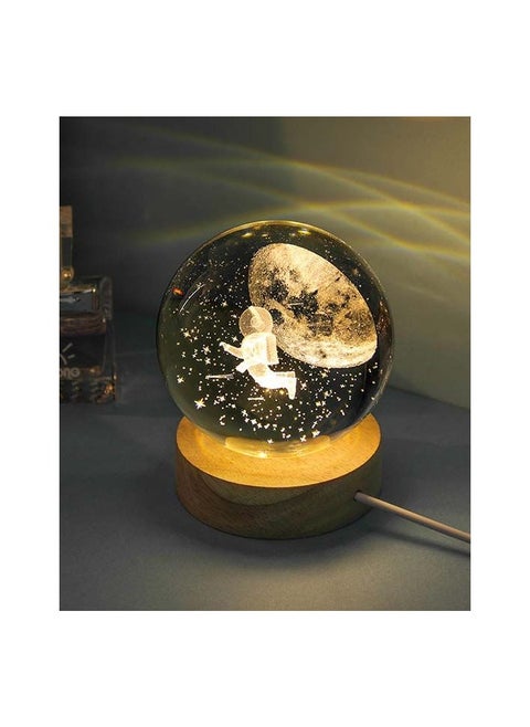 3D Starry Larg Crystal Ball Night Light with Premium Crystal and Wooden Base From nagafa shop