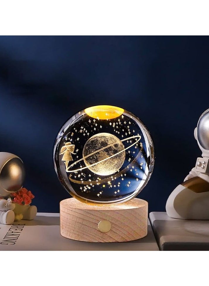 NAGAFA SHOP 3D Starry Larg Crystal Ball Night Light with Premium Crystal and Wooden Base From nagafa shop  - Image 2