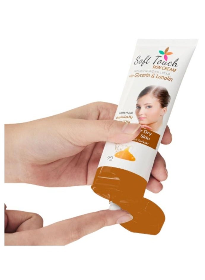 خمس خمسات كريم مرطب للبشرة الجافة سوفت تاتش بالجلسرين واللانولين 90 جم - Image 2