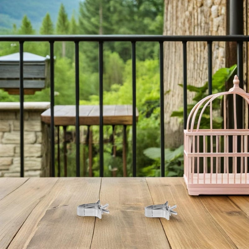 Healifty 3pcs Stainless Steel Parrot Cage Food Holder Clips Fixed Clamp for Bird Feeding Supplies Small Fruit Vegetable Clip for Pet Birds - Image 4