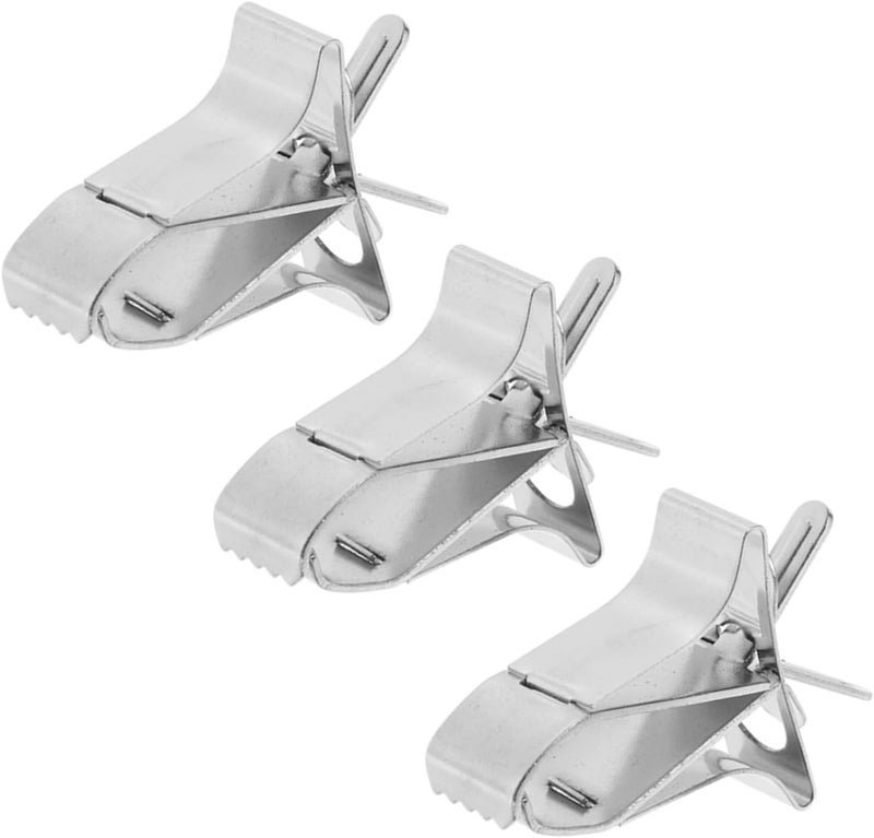 Healifty 3pcs Stainless Steel Parrot Cage Food Holder Clips Fixed Clamp for Bird Feeding Supplies Small Fruit Vegetable Clip for Pet Birds - Image 1
