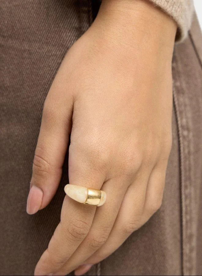 PARFOIS Resin ring with metal detail