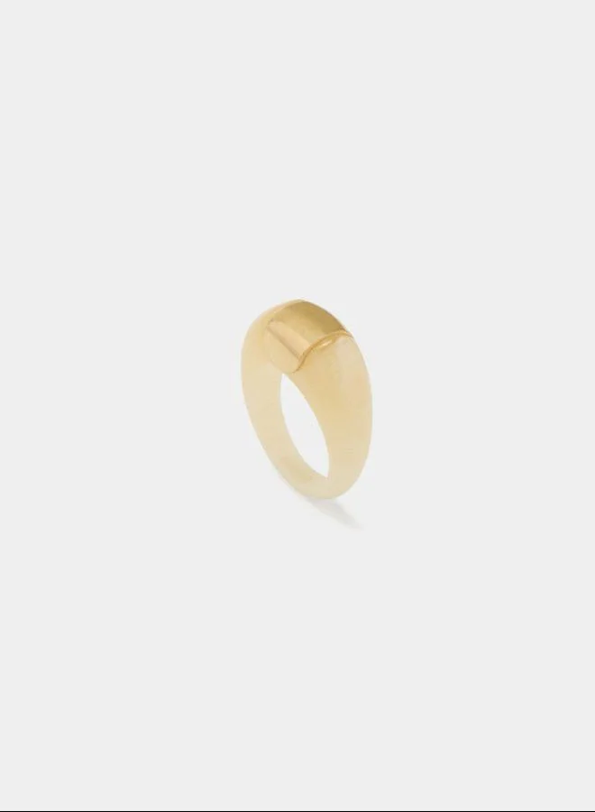 Parfois Beige Resin ring with metal detail for Women | Best Price UAE