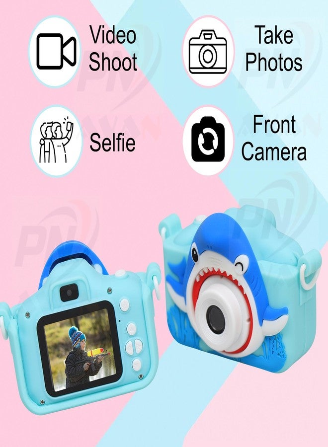 PN AVAN Kids Camera for Girls Boys, Shark Kids Selfie Camera Toy 13MP 1080P HD Digital Video Camera for Birthday Gifts for 4+ to 15 Years Old Children[16GB SD Card Include Shark ] - Image 4