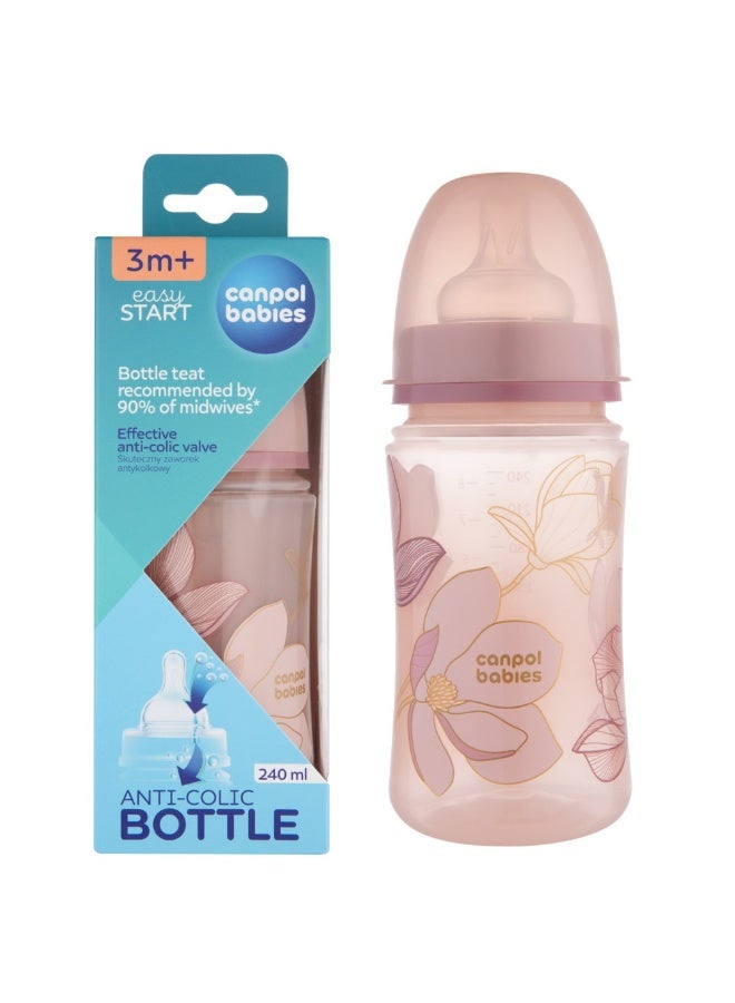 كانبول بيبز زجاجه رضاعة كانبول بيبيز إيزي ستارت 240 مل 3 أشهر+ | صمام مضاد للمغص | حلمة سيليكون ناعمة - Image 1