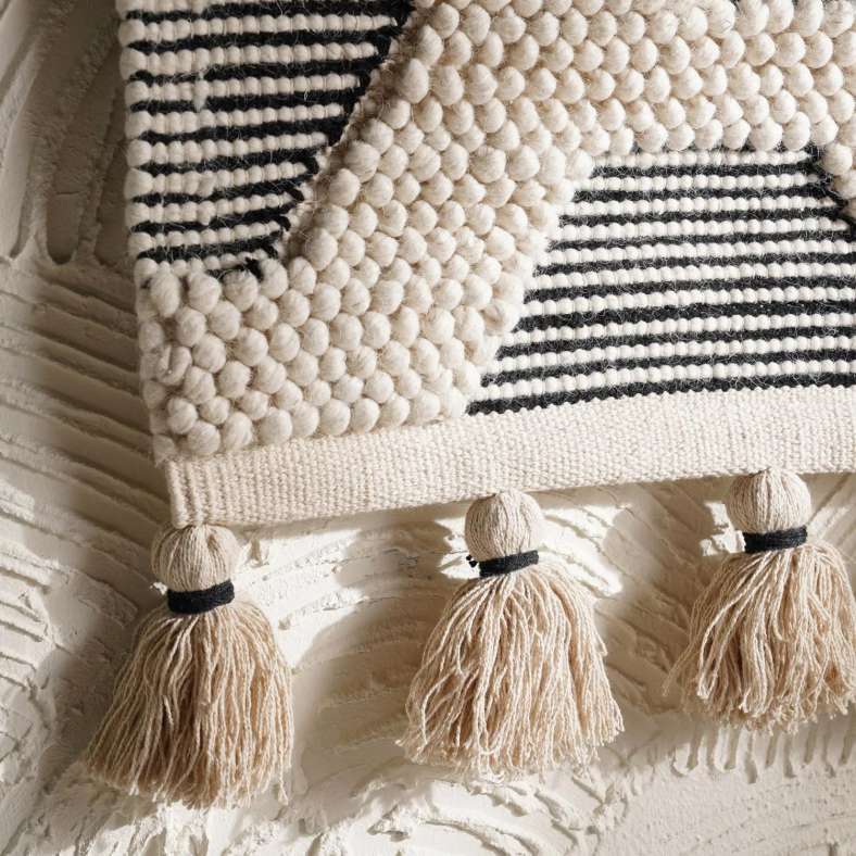 Pan Home Nolan Handmade Wall Hanging - Black and White - Image 3