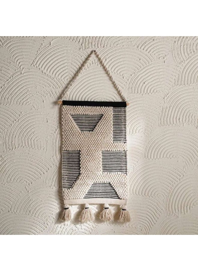 Pan Home Nolan Handmade Wall Hanging - Black and White - Image 4