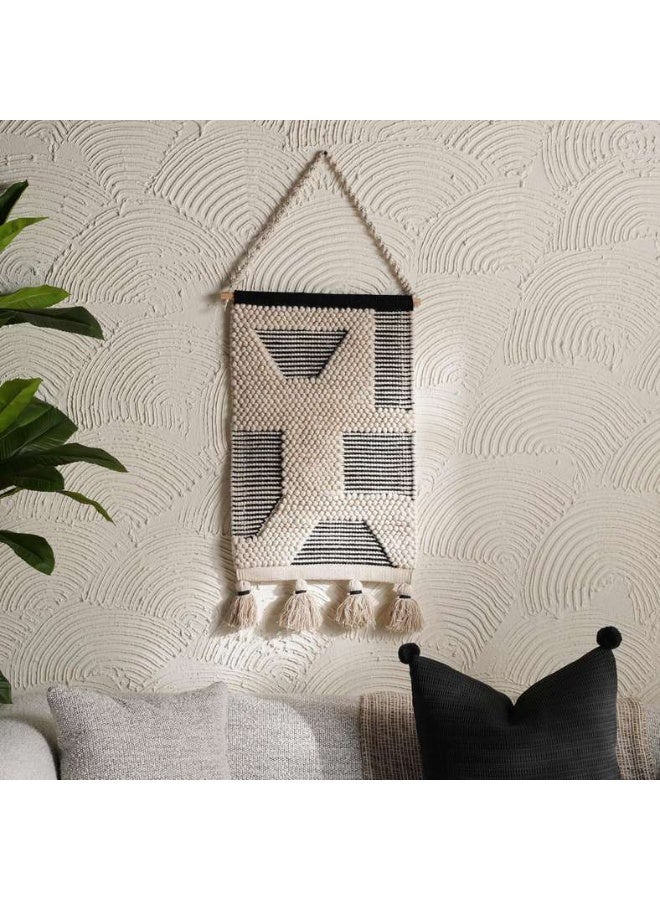 Pan Home Nolan Handmade Wall Hanging - Black and White - Image 1