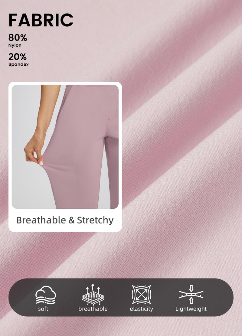 Libin Womens Casual Travel Pants Stretchy Golf Ankle Pants 7/8 Dress Pant Slacks Athletic Workout Sweatpants with 4 Pockets Dark Pink L - Image 5