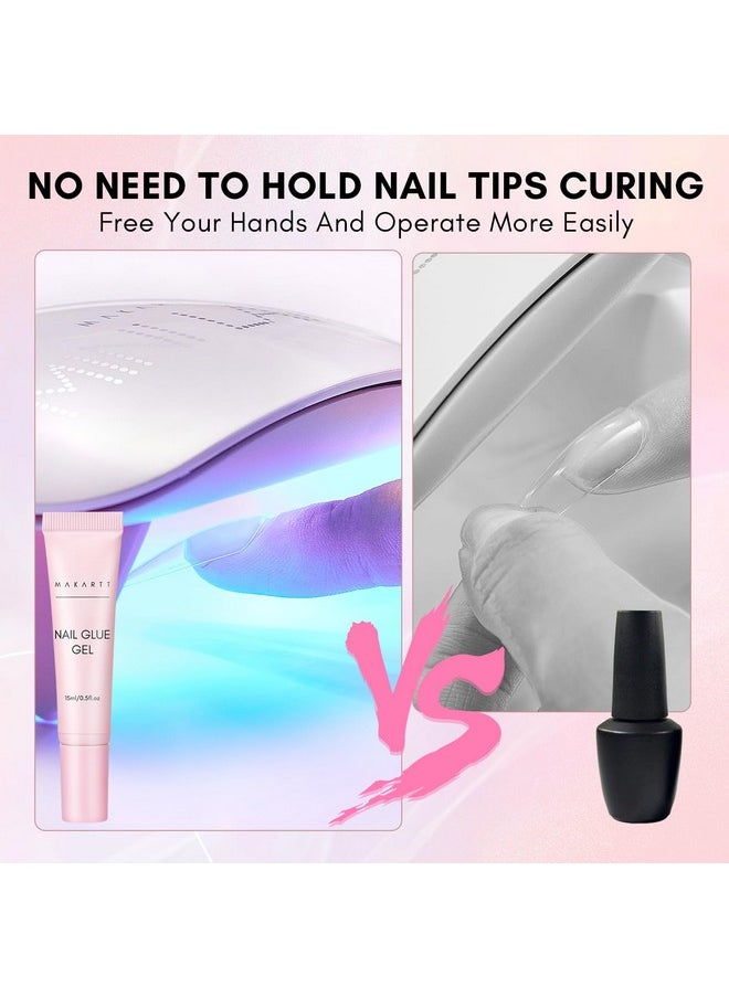 MAKARTT - Gel Nail Glue Solid Nail Glue For Press On Nails For Soft Gel Nail Tips 15Ml Nail Lamp Needed Multifunctional Nail Tools Strong Adhesive Rhinestone Glue Gel For Nail Charms Nail Gems - Image 1