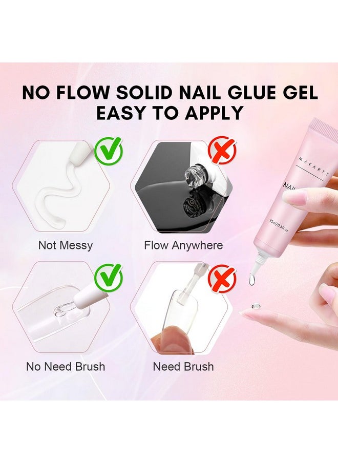 MAKARTT - Gel Nail Glue Solid Nail Glue For Press On Nails For Soft Gel Nail Tips 15Ml Nail Lamp Needed Multifunctional Nail Tools Strong Adhesive Rhinestone Glue Gel For Nail Charms Nail Gems - Image 1