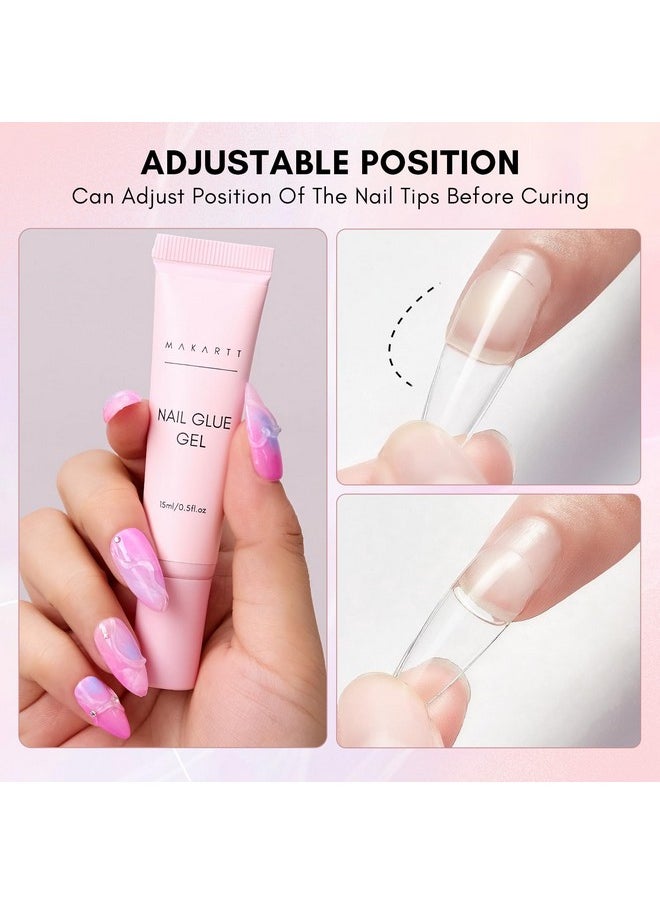 MAKARTT - Gel Nail Glue Solid Nail Glue For Press On Nails For Soft Gel Nail Tips 15Ml Nail Lamp Needed Multifunctional Nail Tools Strong Adhesive Rhinestone Glue Gel For Nail Charms Nail Gems - Image 1