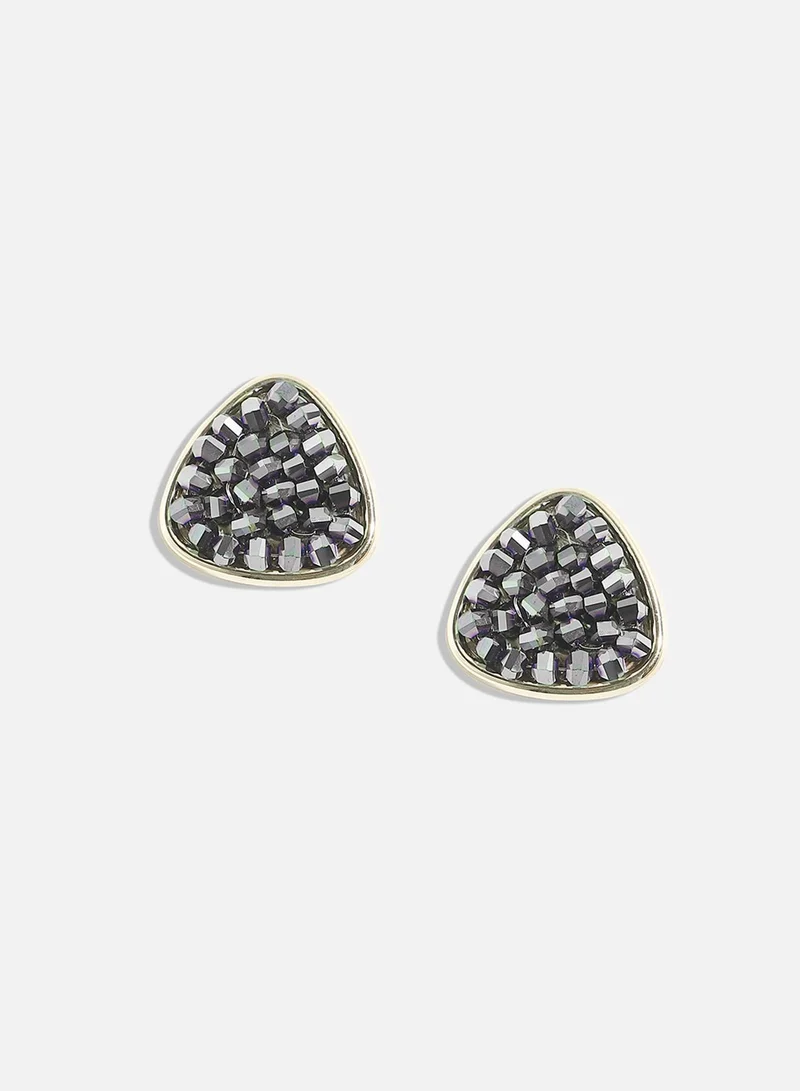 SOHI Embellished Cluster Triangle Artificial Stud Earring Jewellery