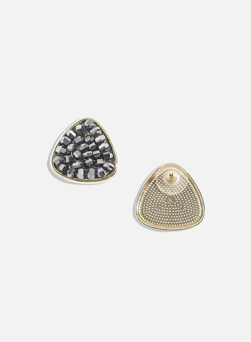 SOHI Embellished Cluster Triangle Artificial Stud Earring Jewellery