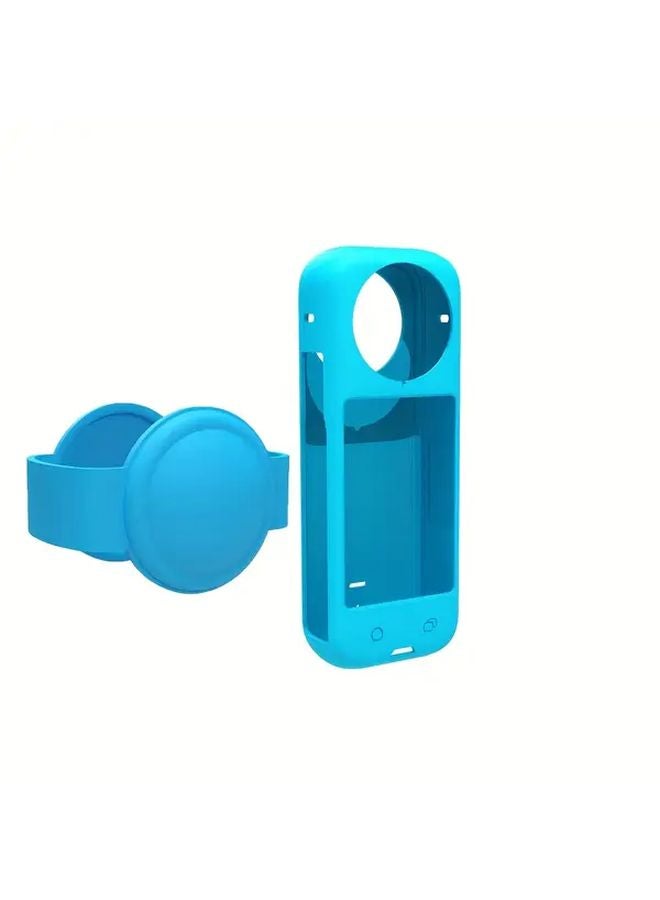 غطاء واقي لكاميرا Insta360 X4، غطاء عدسة من السيليكون باللون الأسود - Image 2