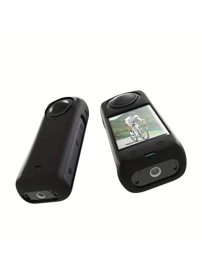 غطاء واقي لكاميرا Insta360 X4، غطاء عدسة من السيليكون باللون الأسود - Image 5