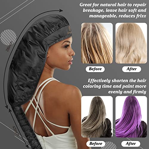 Amzpic Bonnet Hair Dryer Attachment - Bonnet Hood Dryer with Headband that Reduces Heat Around Ears and Neck, Use for Hair Styling, Hair Drying, Curling and Deep Conditioning (Extended Version, Black) - Image 5