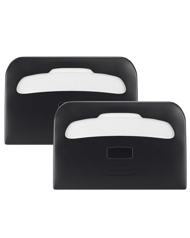 Commercial Toilet Seat Cover Dispenser Wall Mount 2Pack Black HalfFold Toilet Seat Cover Holder for BathroomRestroom