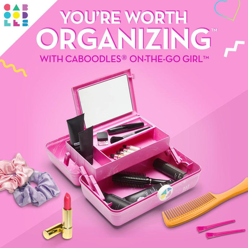 Caboodles On-the-go girl cosmetic organizer, Bubblegum Marble - Image 2