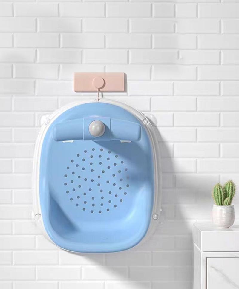 Fab N Funky Crown Printed Bath Chair, Ergonomic Handle Grip, Perforated Design, Non-Slip Base, 0 Months+, 36 x 20 x 23cm - Blue - Image 3
