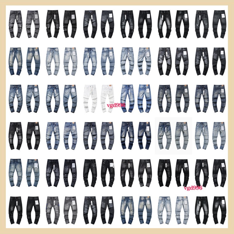 Purple Brand Straight-Leg Jeans Washed Retro Ripped Handsome American Collection - Image 3