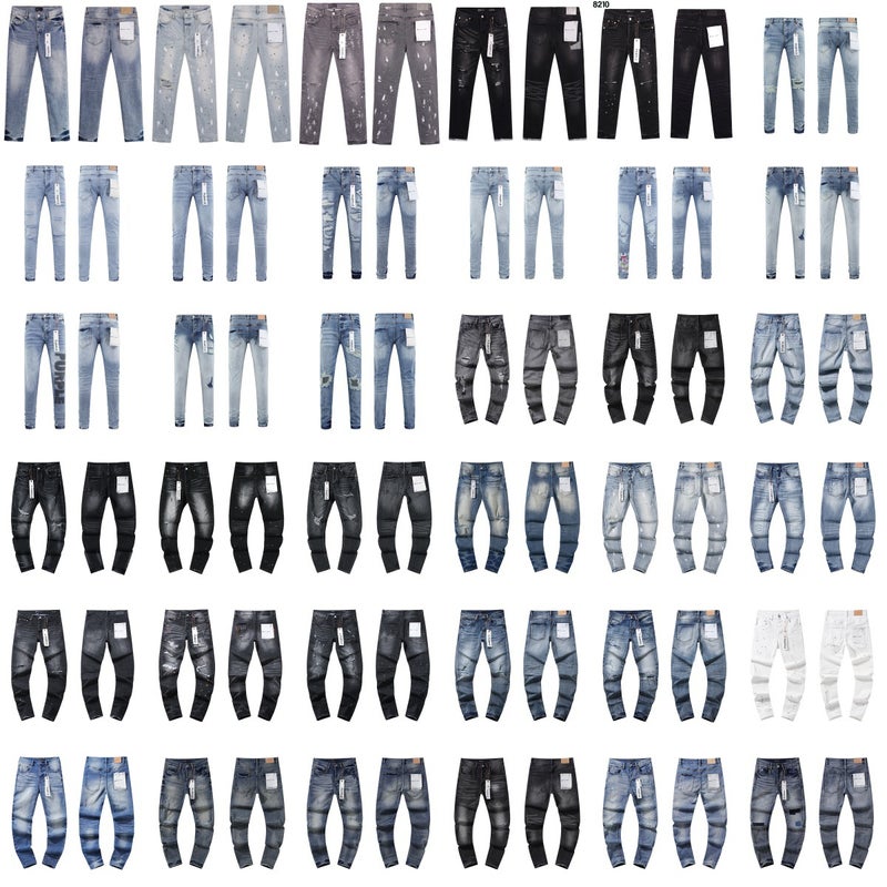 Purple Brand Straight-Leg Jeans Washed Retro Ripped Handsome American Collection - Image 2