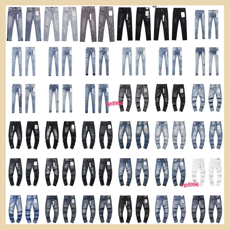 Purple Brand Straight-Leg Jeans Washed Retro Ripped Handsome American Collection - Image 4